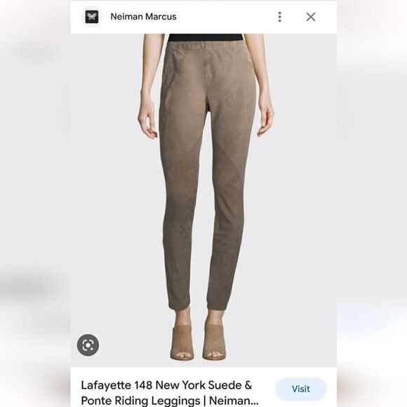 LAFAYETTE 148 | Suede and Ponte Riding Pants in Portobello - Picture 9 of 9